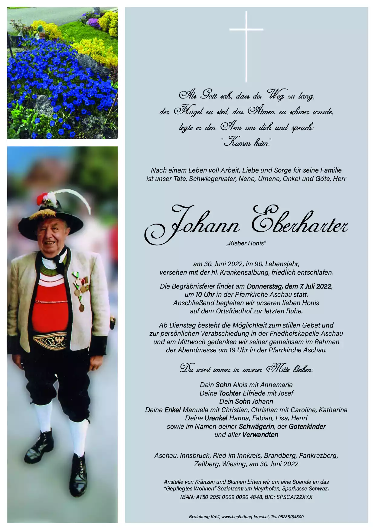 Parte von Johann Eberharter